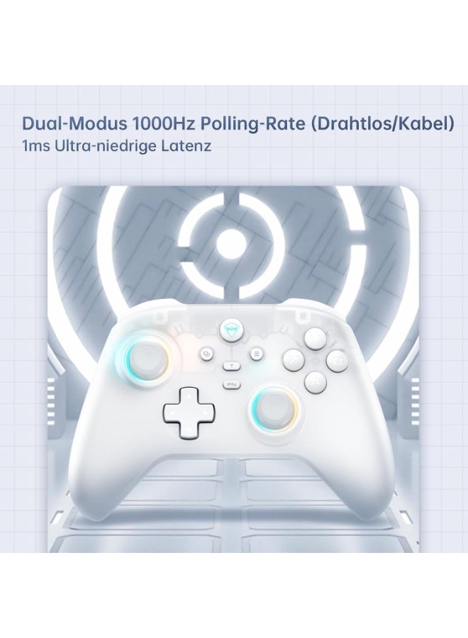 Machenike G3 V2 Bluetooth Controller for Pc/Switch/Ios/Android, Hall Effect Joysticks, RGB Lighting Gaming Controller,2 Programmable Buttons,1000mah Battery With Charging Station, Black - Image 3