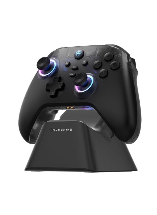 Machenike G3 V2 Bluetooth Controller for Pc/Switch/Ios/Android, Hall Effect Joysticks, RGB Lighting Gaming Controller,2 Programmable Buttons,1000mah Battery With Charging Station, Black - Image 1