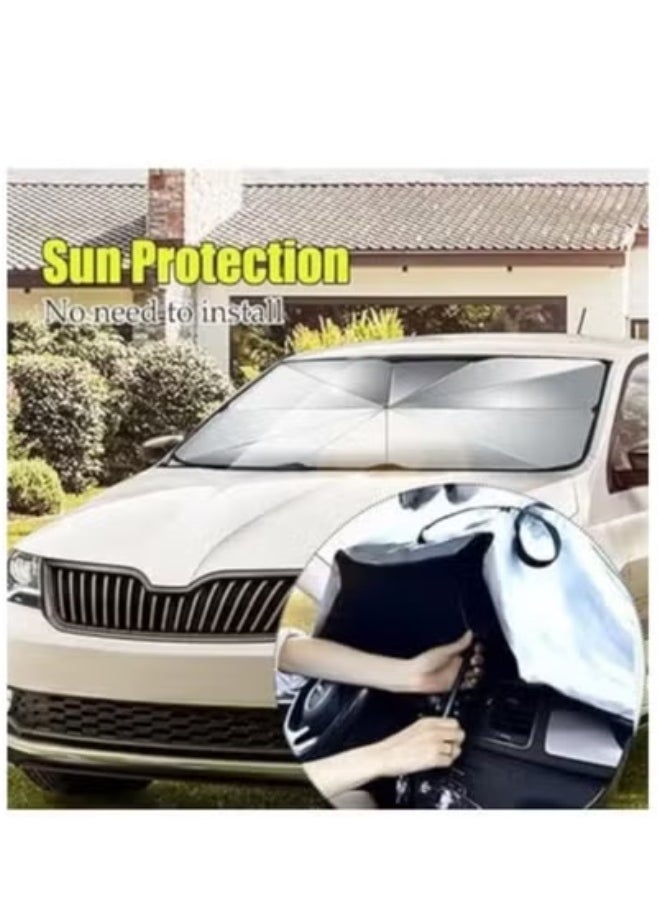 Auto Sunshade Umbrella for Cars and SUVs – Easy-to-Use Windshield Sunshade with Superior Heat Insulation and UV Protection – Foldable, Portable, and Durable Design to Keep Your Vehicle Cool and Protect Interior from Sun Damage