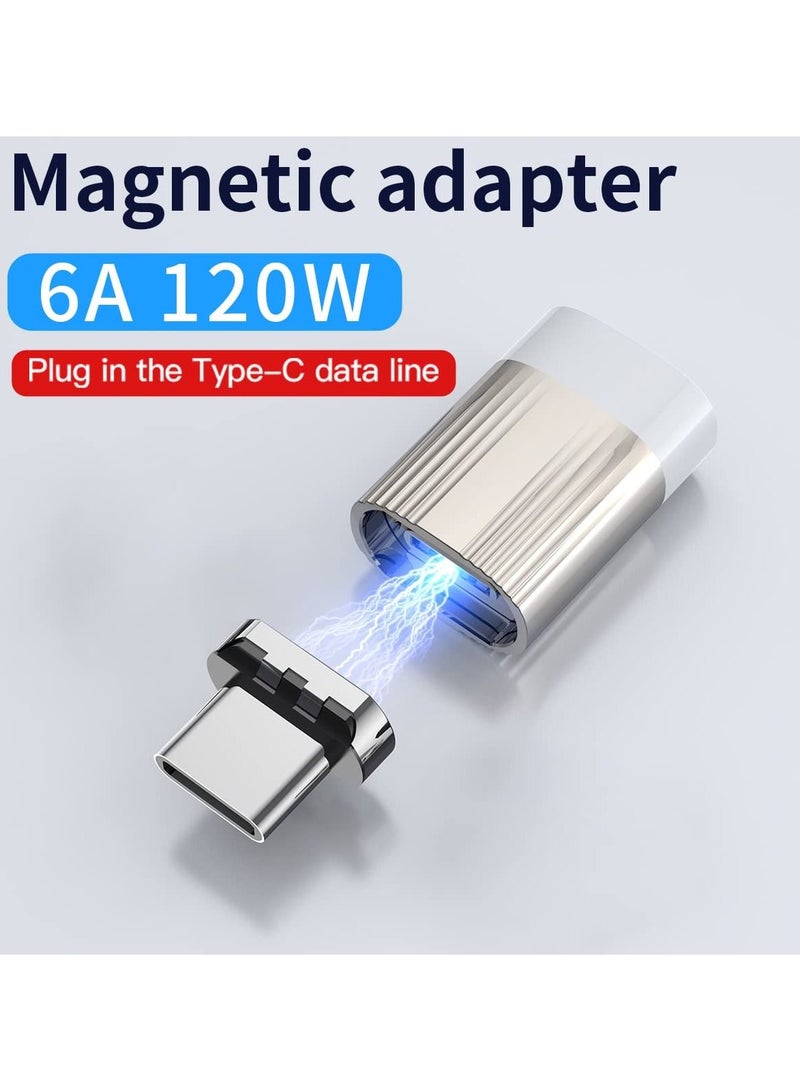 KASTWAVE 2 Pack USB C Magnetic Adapter USB PD 120W Quick Charge 480Mb/s Data Transfer USB-C Mobile Phone Type C Connector Compatible with Mobile Phone Laptops Tablets and Notebook Computers - Image 4