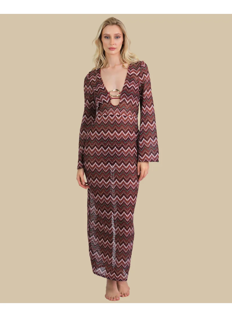 ايسلا اند ايفي Isla & Evie Zig Zag Print Maxi Kaftan