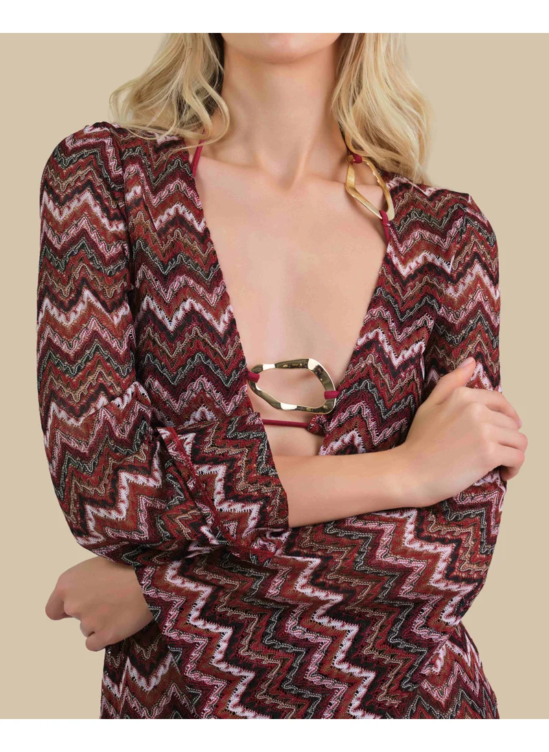 ايسلا اند ايفي Isla & Evie Zig Zag Print Maxi Kaftan