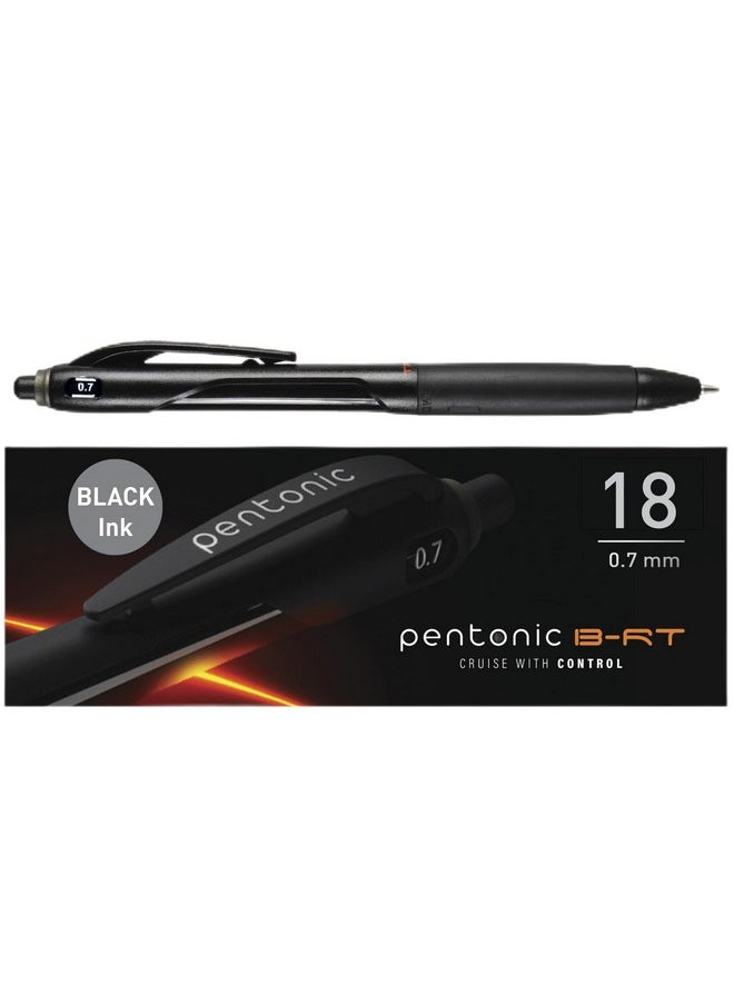 Pentonic Br-T Retractable Ballpoint Pens, 18 Count, Black Ink, 0.7 Mm Fine Point, Smooth Writing For Journaling, Office & School (Pen12124)  - Image 1