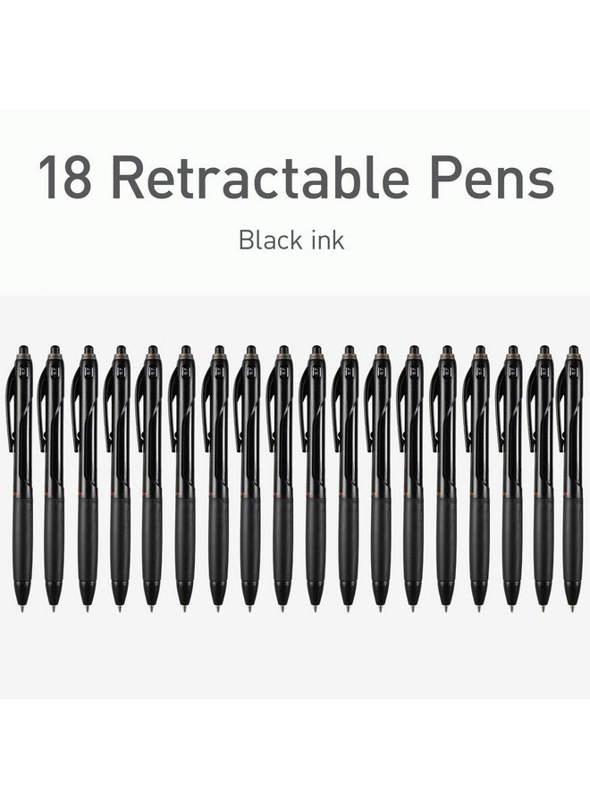 Pentonic Br-T Retractable Ballpoint Pens, 18 Count, Black Ink, 0.7 Mm Fine Point, Smooth Writing For Journaling, Office & School (Pen12124)  - Image 3