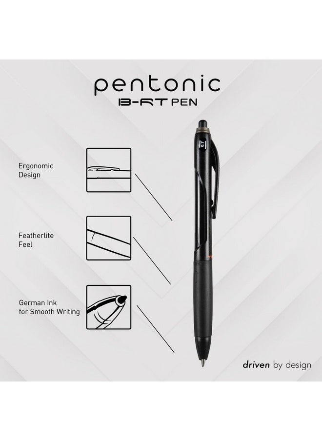 Pentonic Br-T Retractable Ballpoint Pens, 18 Count, Black Ink, 0.7 Mm Fine Point, Smooth Writing For Journaling, Office & School (Pen12124)  - Image 2