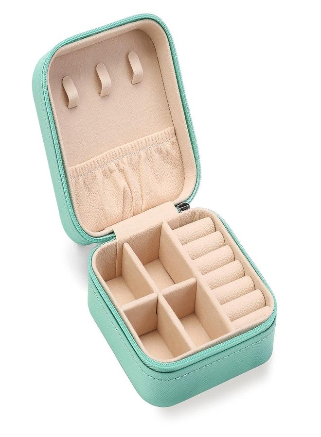 YESVIYA Faux Leather Mini Jewelry Travel Case – Portable Small Jewelry Organizer Box for Rings, Earrings, Necklaces, Bracelets – PU Leather Zipper Storage Box with for Travel (PACK OF 2) - Image 1