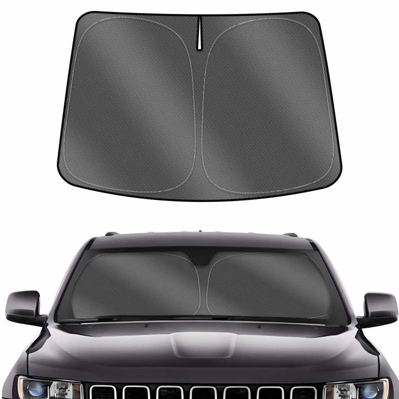 Karltys Front Windshield Sun Shade for 20112021 Jeep Grand Cherokee Window Sunshade Cover Custom Fit Grand Cherokee Foldable Sun Visor Protector Blocks Heat UV Rays Keep Your Car Cool