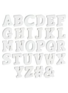 54Piece 3D Wood Letter Alphabet For Table Top White Block Letters For Decor Standing Party Decor Az Marquee Letters 3D Decor For Weddings Birthdays And Home (3 Inch 0.6 Inch Thick)