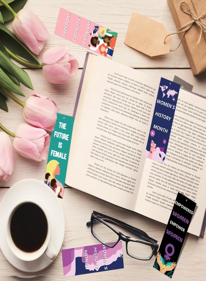 Wehhbtye 180Pcs Women's History Month Bookmarks, 12 Styles Feminism Freedom Bookmarks with Double-Sided Print, Inspirational Female Rights Awareness Book Marks for Women Day Party Office Supply - Image 4
