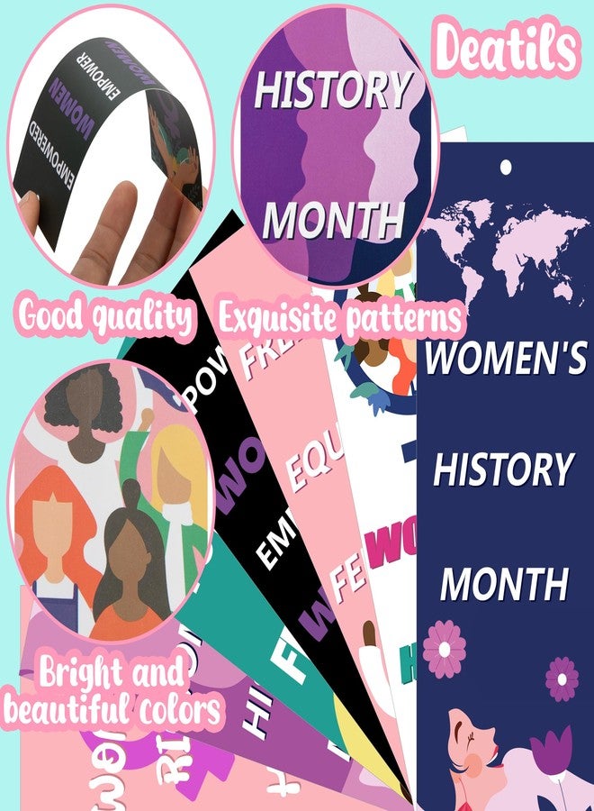 Wehhbtye 180Pcs Women's History Month Bookmarks, 12 Styles Feminism Freedom Bookmarks with Double-Sided Print, Inspirational Female Rights Awareness Book Marks for Women Day Party Office Supply - Image 3
