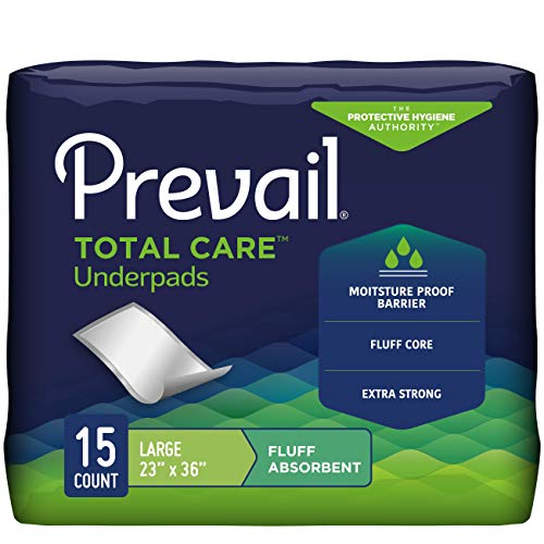 Prevail Incontinence Underpads - Unisex Disposable Underpads for Men & Women - Fluff Absorbent, Clear Bag, 23" X 36", 15 Count Bag - Image 1