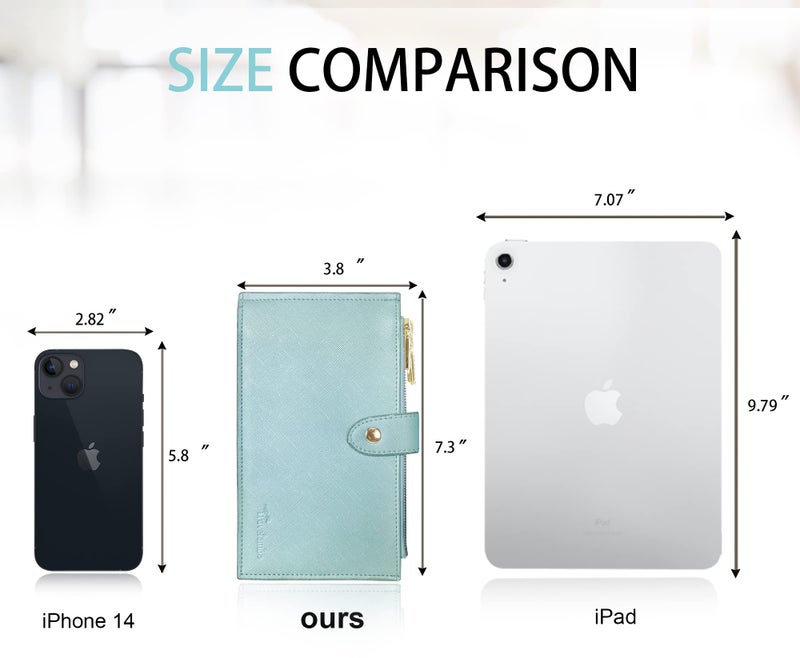 Travelambo RFID Wallet Women Large Size Bifold Multi Card Wallet Case with Zipper Pocke Credit Card Holder for Women - Image 2