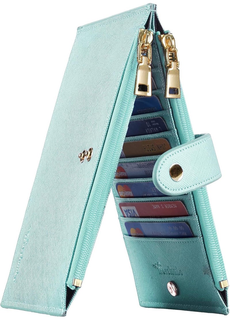 Travelambo RFID Wallet Women Large Size Bifold Multi Card Wallet Case with Zipper Pocke Credit Card Holder for Women - Image 1