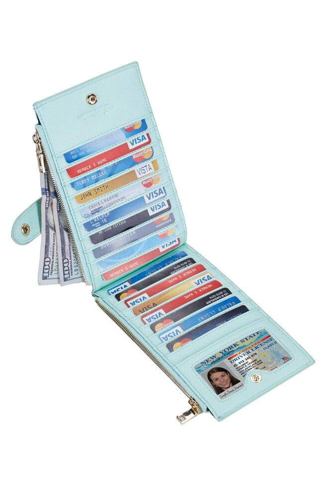 Travelambo RFID Wallet Women Large Size Bifold Multi Card Wallet Case with Zipper Pocke Credit Card Holder for Women - Image 4