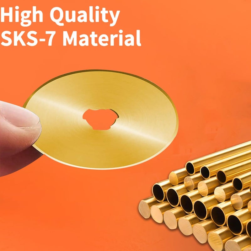 Kingsource 60mm Rotary Cutter Blades 10 Pack Titanium Coated SKS-7 Steel, Sharp Durable Replacement Blades for Quilting, Sewing, Heavy Fabric Cutting, Fits Olfa, Fiskars - Image 2
