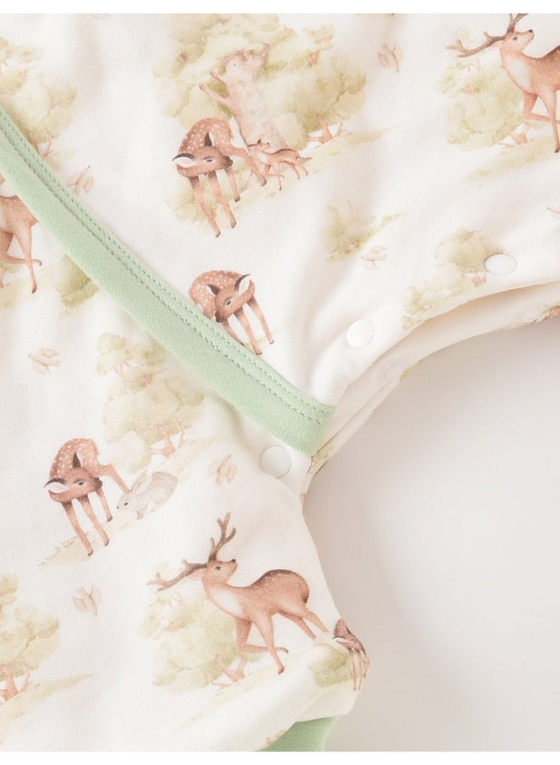 Baby All-Season Cotton Romper Jumpsuit, Light & Warm with Natural Filling, Deer Print Design - Image 4