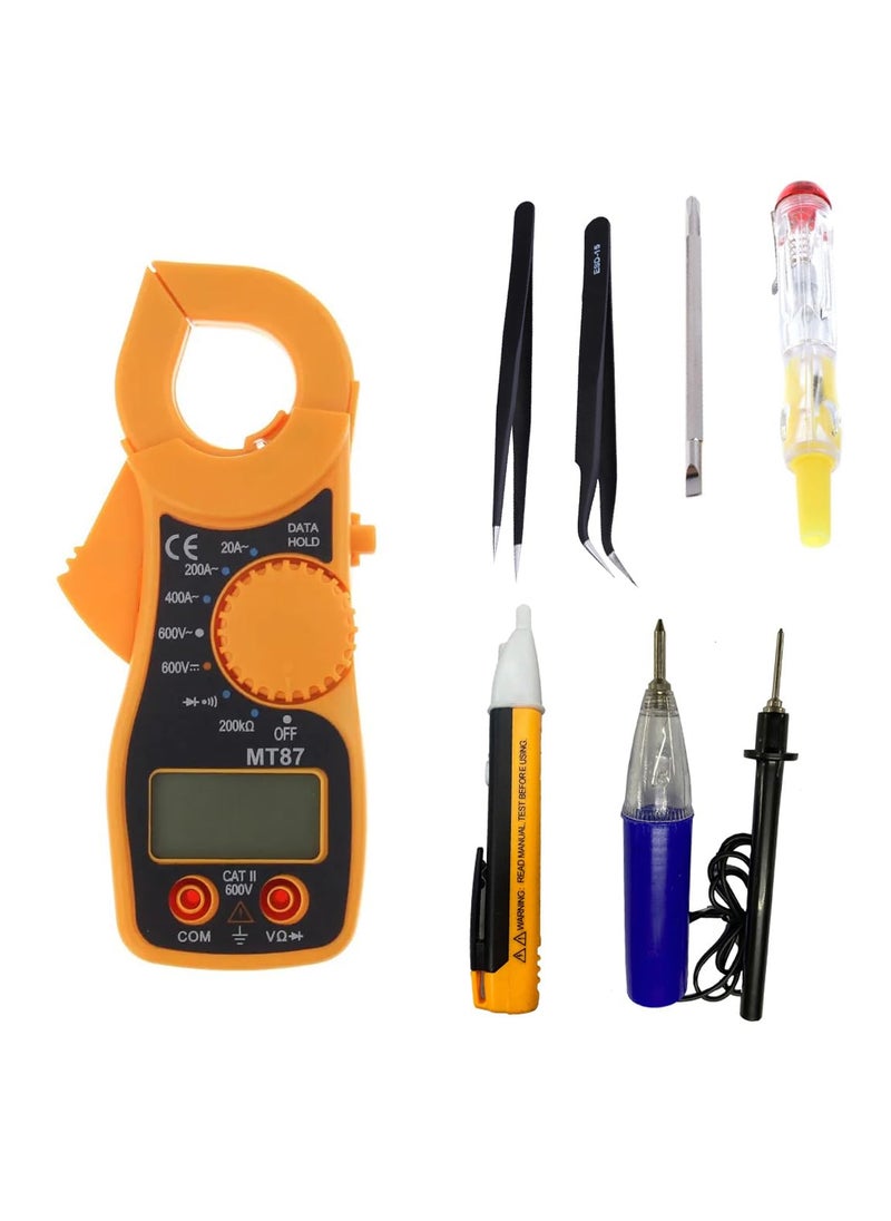 CRAFTS HAVELI CRAFTS HAVELI Combo of Digital Meter MT87 Anti Static Tweezer 2Pc 2in 1 Tester 2 Voltage Tester  - Image 1