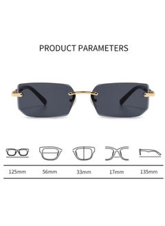 Gasin Sunglasses, Metal Rimless Fashion Trend Sunglasses for Men and Women, Stylish Vintage Eyewear, Anti Glare UV400 Protection Sun Shades  - Image 3