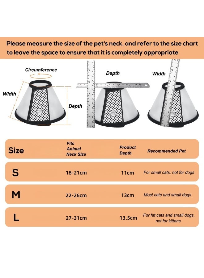قطعتان من طوق إليزابيثي للقطط، طوق مخروطي خفيف الوزن بحواف ناعمة للتعافي، طوق بلاستيكي قابل للتعديل لمَنع اللعق وحماية ما بعد الجراحة - Image 3