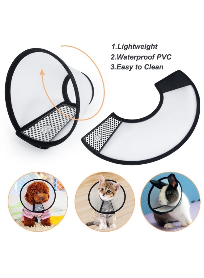 قطعتان من طوق إليزابيثي للقطط، طوق مخروطي خفيف الوزن بحواف ناعمة للتعافي، طوق بلاستيكي قابل للتعديل لمَنع اللعق وحماية ما بعد الجراحة - Image 5