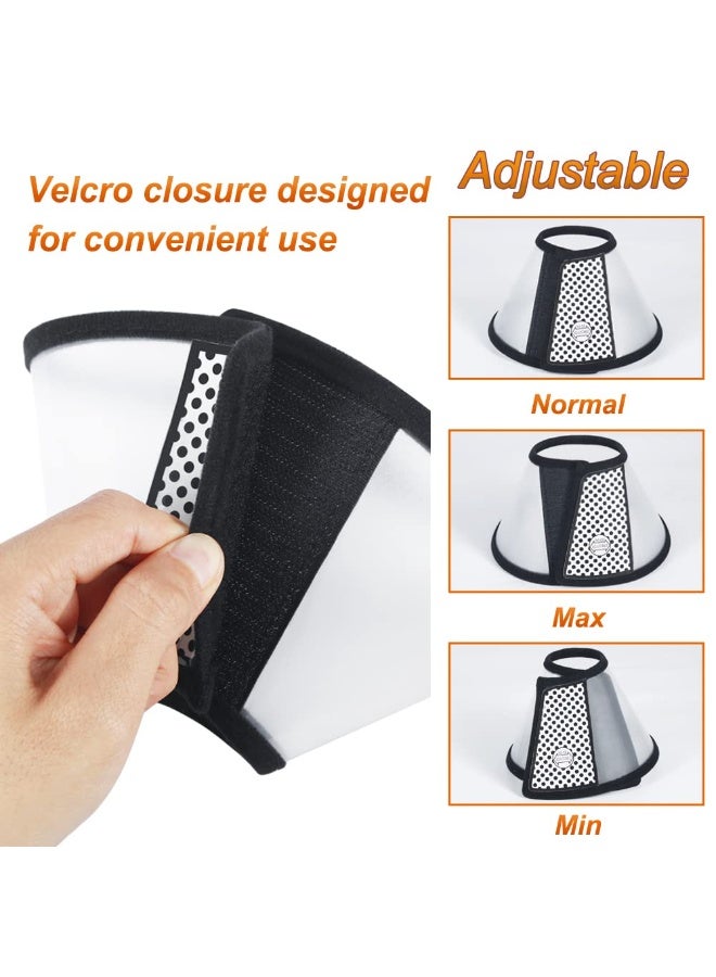 2PCS Pet Recovery Cone Collar, Lightweight Protective Elizabethan Collar with Soft Flannel Edge - Adjustable Anti-Lick E-Collar for Cats, Kittens & Small Dogs Post-Surgery (Sizes XS, S, M Available) - Image 2