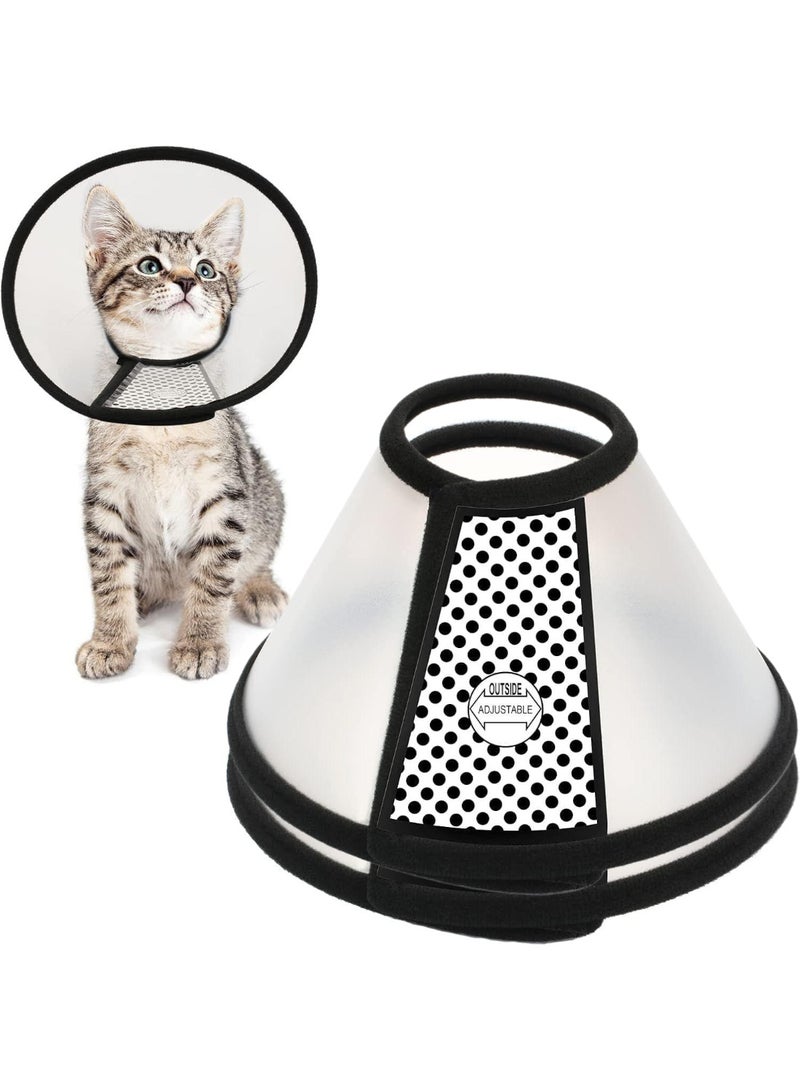 2PCS Pet Recovery Cone Collar, Lightweight Protective Elizabethan Collar with Soft Flannel Edge - Adjustable Anti-Lick E-Collar for Cats, Kittens & Small Dogs Post-Surgery (Sizes XS, S, M Available) - Image 1
