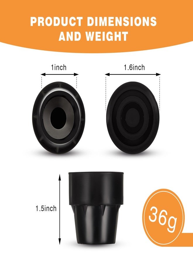 Innconee 8 Pieces Replacement Mini Trampoline Leg Caps, Black Rubber Caps Tips Floor Protectors for 1" ID Trampoline Leg Chair Legs - Image 2