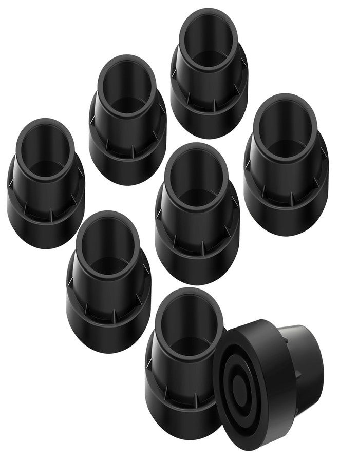 Innconee 8 Pieces Replacement Mini Trampoline Leg Caps, Black Rubber Caps Tips Floor Protectors for 1" ID Trampoline Leg Chair Legs - Image 1