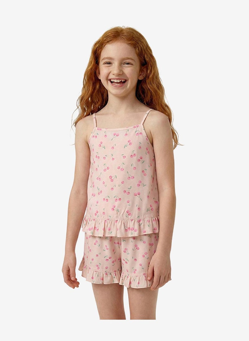 Penti Girls Pinky Cherry Beige Pyjama Set - Image 3
