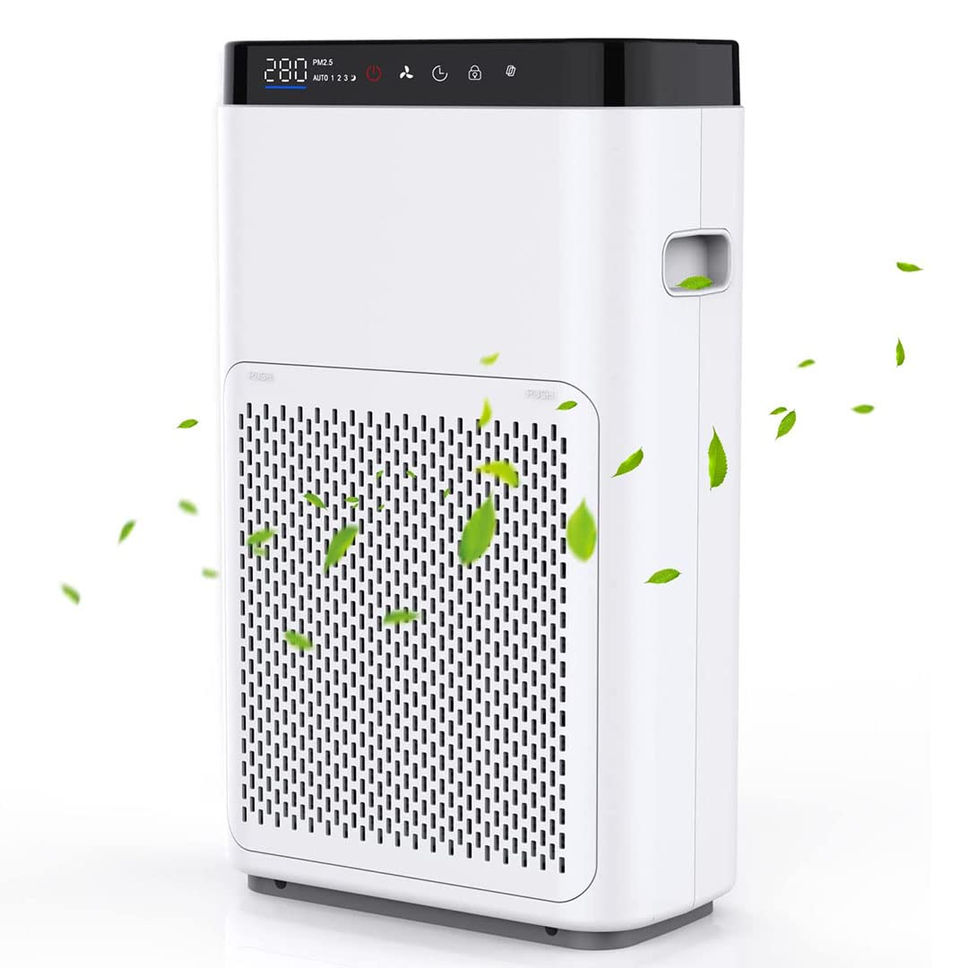 RoboTouch Air Purifier for Home 5 Stages Filtration Covers 260 sqft High Efficiency PreFilter H13 HEPA Filter Activated Carbon Filter Removes 9997 Pollutants Micro Allergens Air touch V2