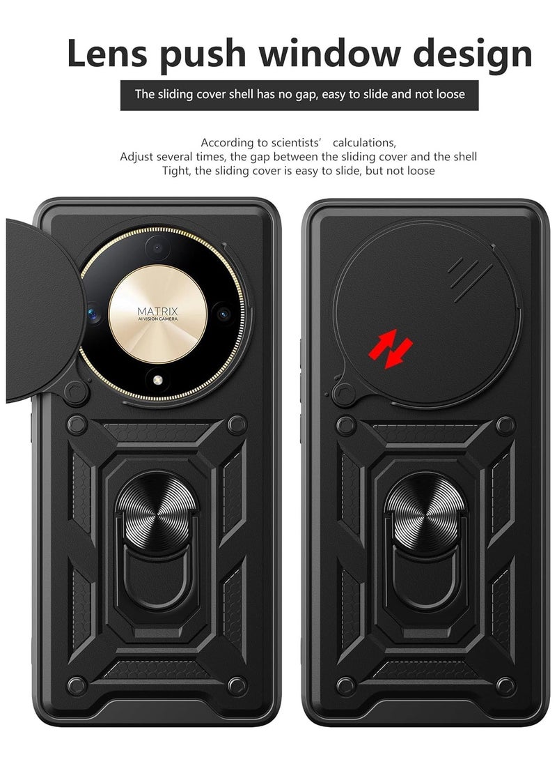 Generic Shield Full Protection Case With Metal Ring &Slide Camera Cover For honor x9b  - Image 2