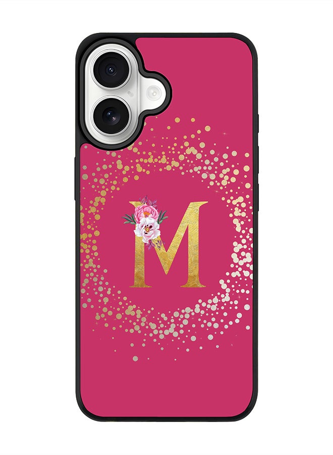 Stylizedd iPhone 17 Case, [Compatible with MagSafe] Slim Magnetic cover Phone Case iPhone 17 -Custom Monogram Floral - M ( Deep Pink ) - Image 1