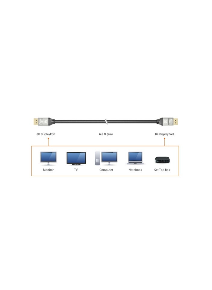 j5create j5create JDC43 8K DisplayPort™ Cable, Black and Grey, 2 m J5 Create  - Image 4