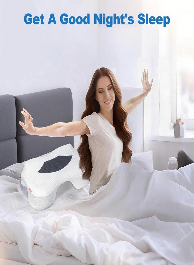 Funpkoser Side Sleeper Pillow with Arm Holes, Memory Foam Pillow for Neck Shoulder Cervical Pain Relief, Ergonomic Arm Holes Positioner Cooling Bed Pillows for Side Sleeping (Light Grey) - Image 5