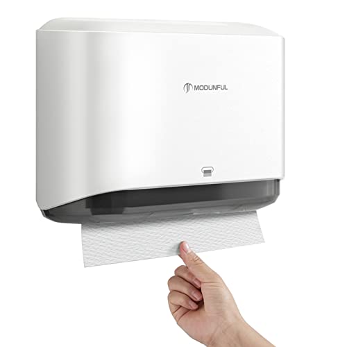 modunful Paper Towel Dispenser, Paper Towel Holder Wall Mount, Bathroom Hand Paper Towels Dispensers, No-Hole Installation Multifold/Trifold/C Fold Paper Towel Dispenser - Image 1
