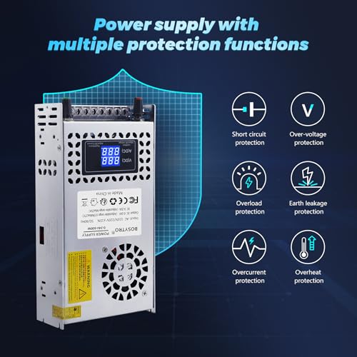 BOSYTRO 24V Adjustable dc Power Supply 600W,Switching Power Supply AC 110V/220V to DC 0-24V DC Converter with LED Digital Display, 5V 10V 12V 24V Buck Converter for 3D Printer,CCTV Computer Lab - Image 5