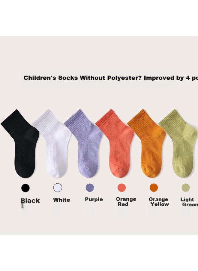 Cotton weapons Cotton Children's Anti-odor Socks For Boys And Girls Baby Mid-tube Socks Black And White Four Seasons Breathable Teenage Socks - Image 4
