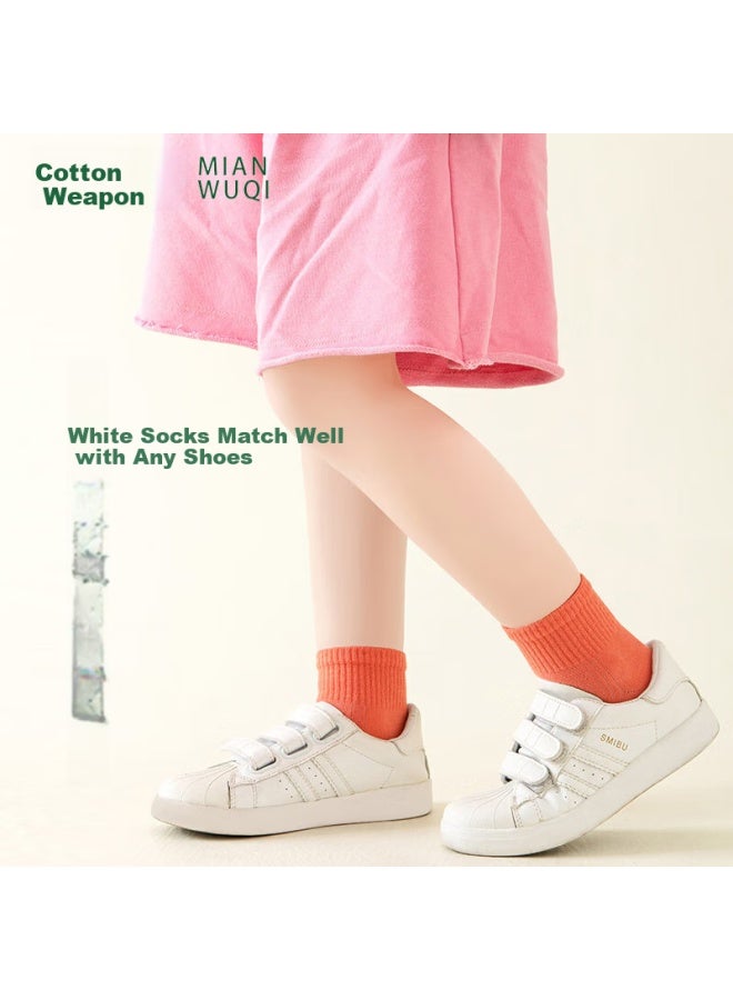 Cotton weapons Cotton Children's Anti-odor Socks For Boys And Girls Baby Mid-tube Socks Black And White Four Seasons Breathable Teenage Socks - Image 3
