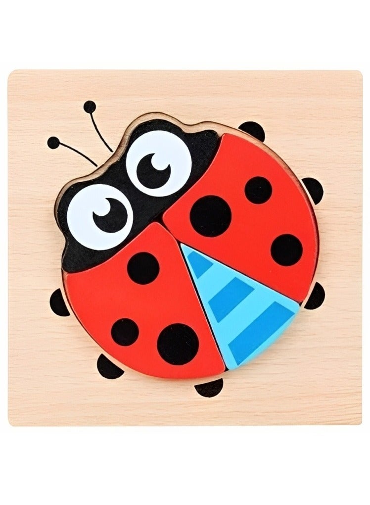 لغز خشبي ثلاثي الأبعاد مصمم على شكل خنفساء ملونة للأطفال الصغار، أدوات دعم التعليم المبكر للآباء والمعلمين، ألوان وأنماط جذابة، ألعاب مونتيسوري صممت لتنمية المهارات الحسية والحركية، هدايا رائعة - Image 1