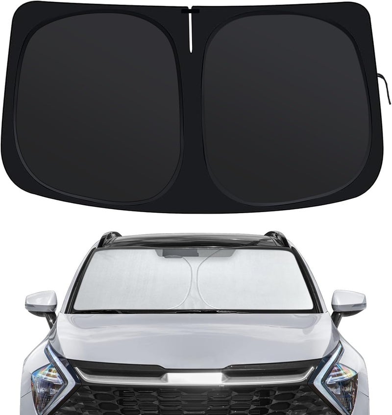 FSHAANY'S Windshield Sun Shade for KIA Sportage 2023-2025, Front Window Shades Custom Fit for Sportage, Foldable Car Sun Shield with Steering Wheel Sunshade to Block UV Keep Car Cool - Image 1