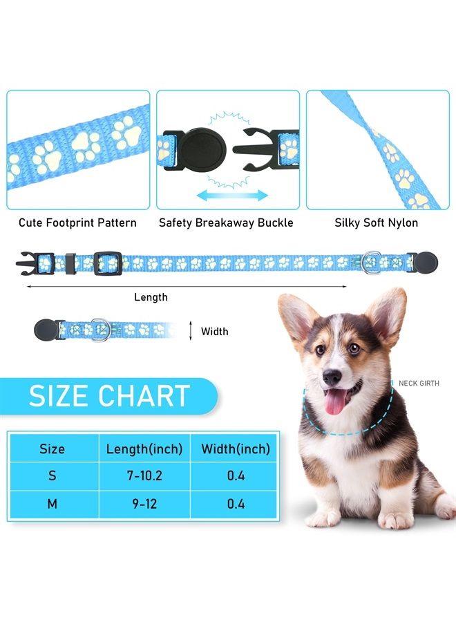 GAMUDA 12Pcs Reflective Puppy Collars, Soft Nylon Whelping Collars, Identification Collars Glow in The Dark, Adjustable Breakaway Litter Collars with 2 Record Keeping Charts (Reflective, M) - Image 2