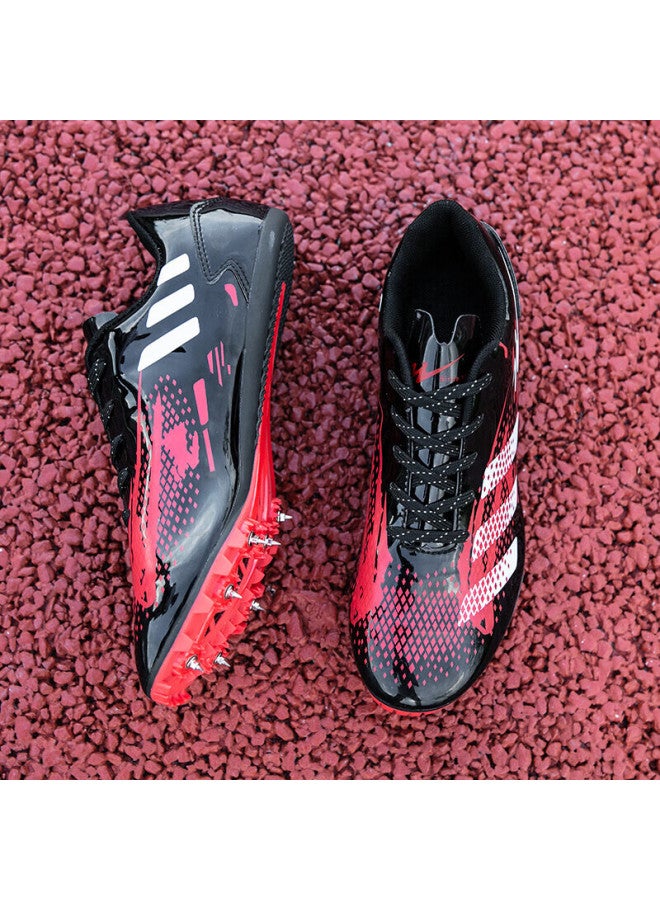 shuangxing Double Star Spike Shoes, Track And Field Shoes, Middle And Short-distance Running Shoes, For Men And Women Students, Middle School Entrance Exam, Physical Test, Level 3 Long Jump Compeion, Specialized Running Training Shoes, 95026, 026 Leather Surface-black And Red - Image 5