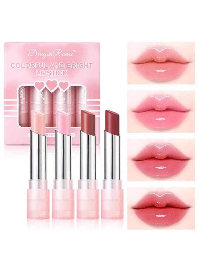 راني دراجون أحمر شفاه ملون ومشرق، طقم 4 قطع من أحمر الشفاه السحري المتغير اللون، طقم ملمع شفاه مرطب ملون للنساء - Image 1