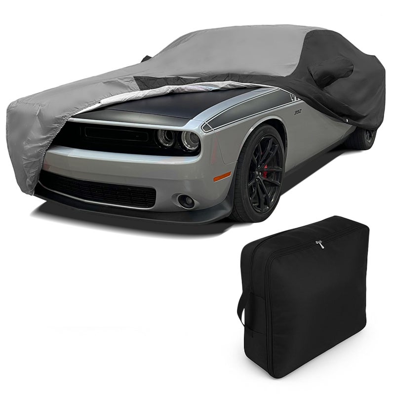 20082025 Dodge Challenger Car Cover Custom Fit IndoorOutdoor Ultraguard Plus 300 Denier UV Rain Protection Water Resistant High End Fit for Dodge Challengers GrayBlack