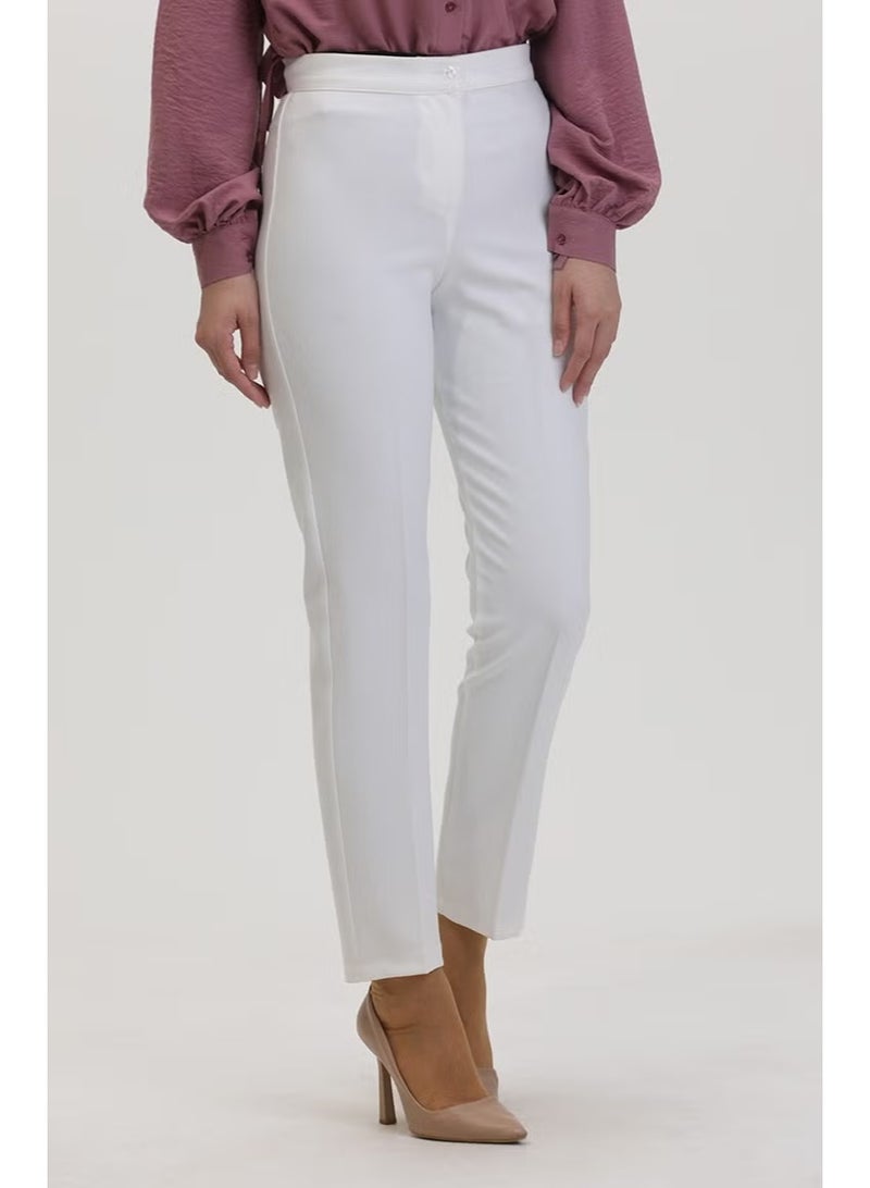Sefa Merve Straight Leg Trousers 1153-04 White - Image 2