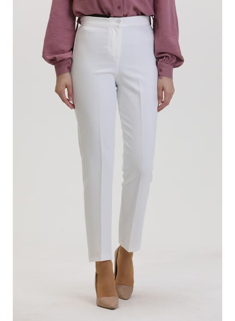 Sefa Merve Straight Leg Trousers 1153-04 White - Image 1