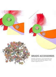 Amosfun 100Pcs Mini Brads Metal Scrapbooking Brads Paper Fasteners For Diy Crafts 9Mm  - Image 5