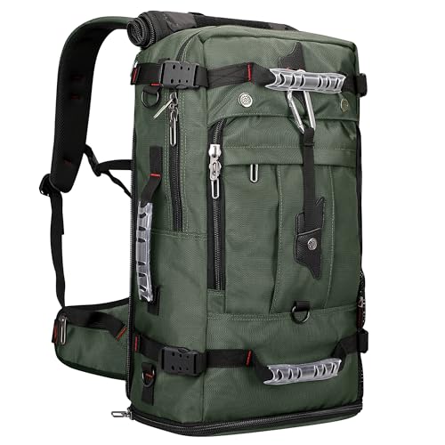 WITZMAN Travel Backpack for Men Convertible Duffle Luggage Bag fit 18 Inch Laptop Carry On Bags for Airplane (B681 Army Green) - Image 1