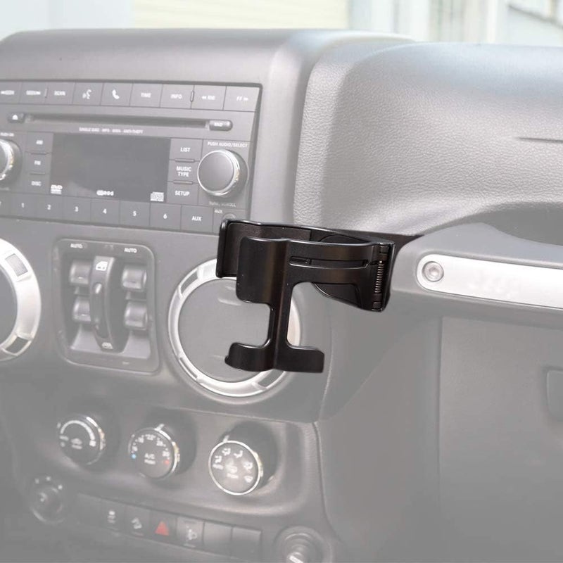 Hooke Road Multi-Function Drink Cup Phone Holder, Bolt-on Stand Bracket Organizer for 2011-2018 Jeep Wrangler JK Rubicon Sahara Sport 2/4 Doors - Image 3