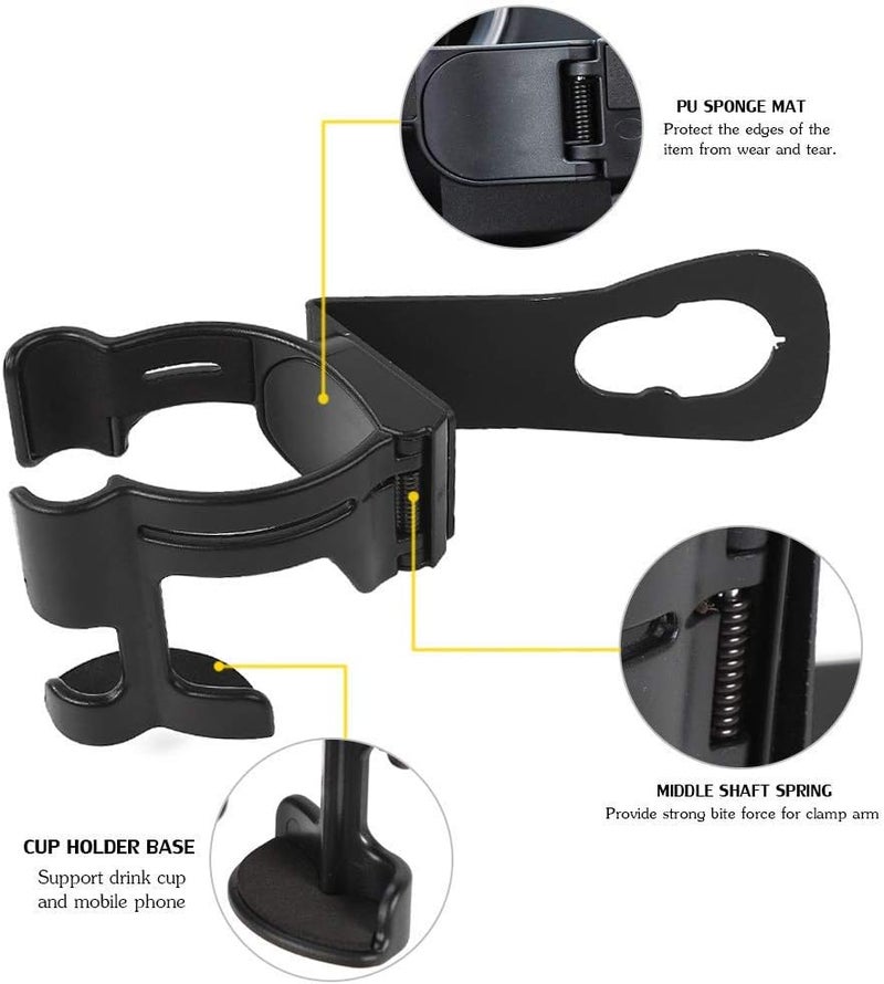 Hooke Road Multi-Function Drink Cup Phone Holder, Bolt-on Stand Bracket Organizer for 2011-2018 Jeep Wrangler JK Rubicon Sahara Sport 2/4 Doors - Image 4